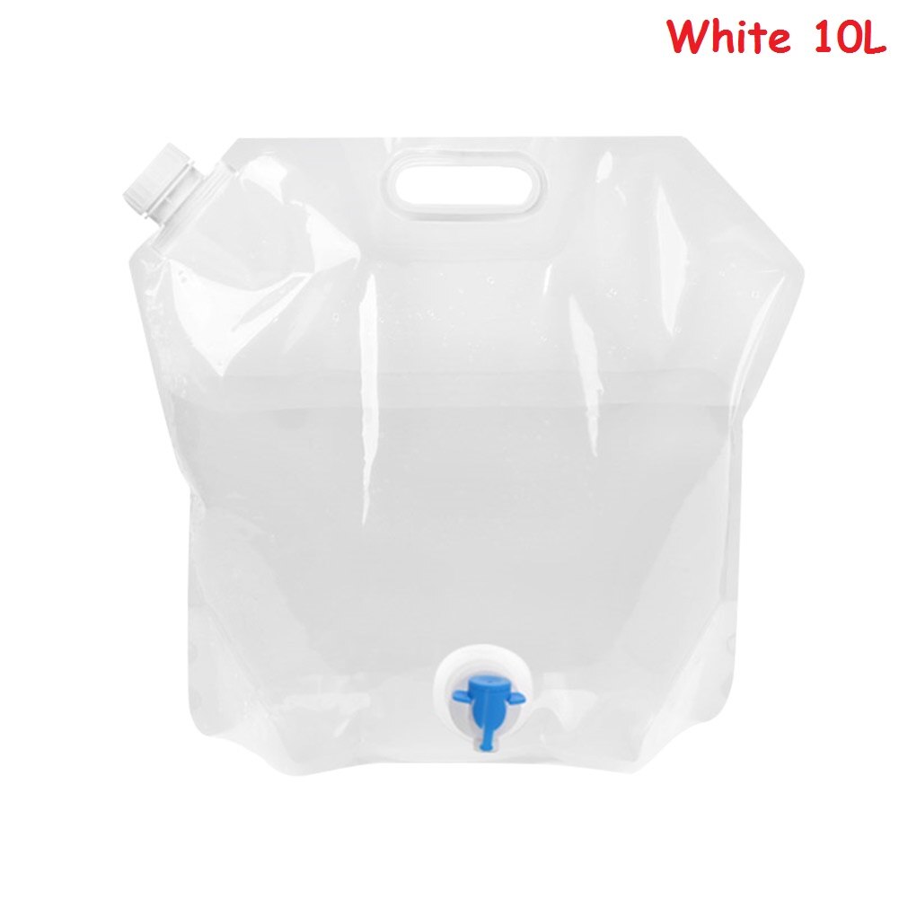 5L/10L Water Tank Outdoor Waterzakken Opvouwbare Draagbare Drinken Zak Kamp Koken Picknick Bbq Water Container Bag Carrier auto: 10L White Faucet