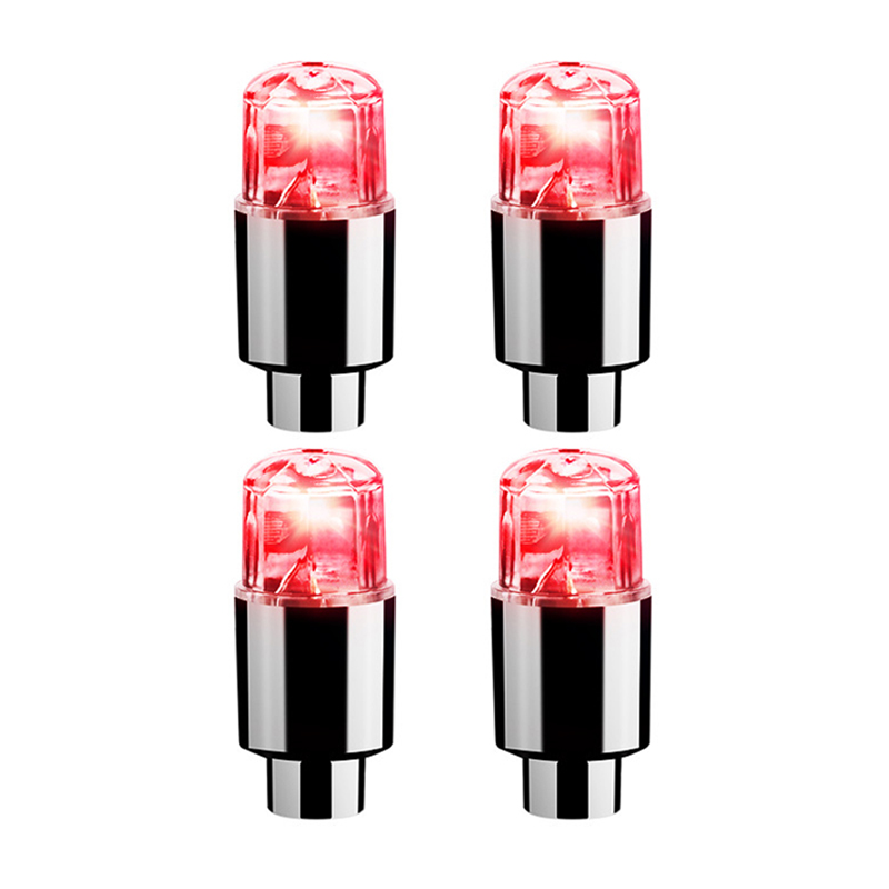4 Uds. De luces LED coloridas para ruedas, tapas de válvulas de neumáticos de coche, bombilla de luz de neón, cubierta Universal para válvula de bicicleta y motocicleta, Exterior de coche: Blanco