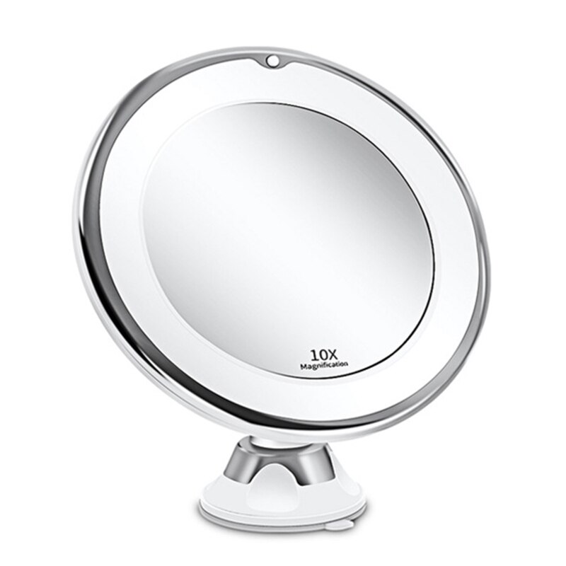 10X Magnifying Makeup Mirror with Light 360 Degree Rotation Powerful Suction Cup