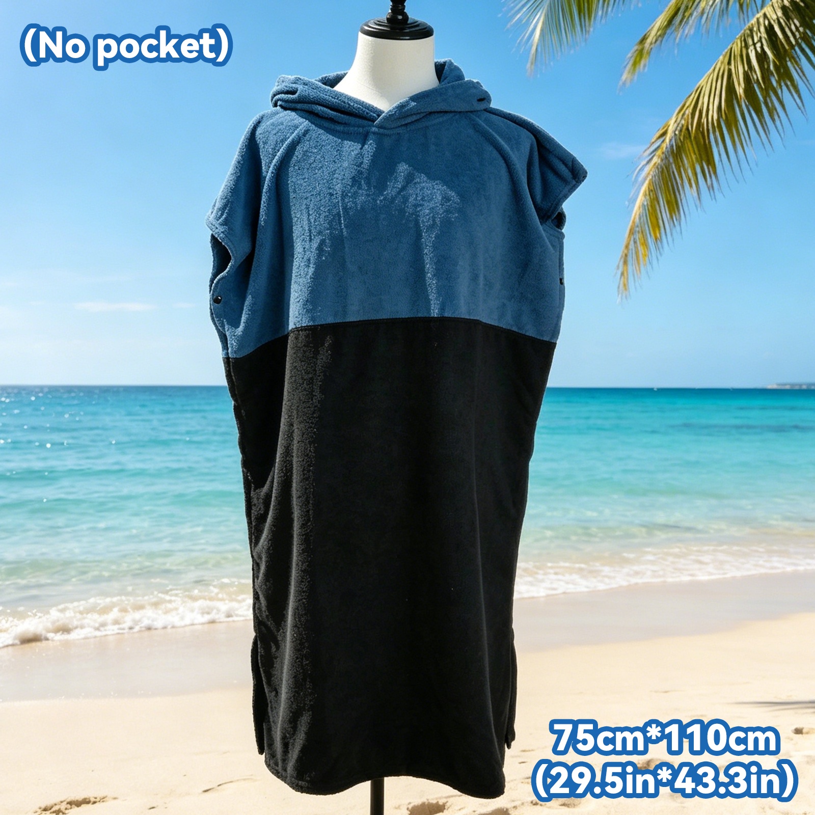 Volwassenen snel drogende surf poncho hoodie microvezel strandjas zwemhanddoek voor wisselen en strandgebruik: MEERDER