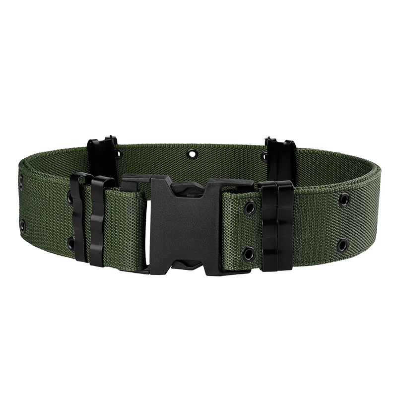 Cinturón multifunción para hombre de 5,5 CM de ancho, cinturón multifunción para exteriores, lona de para nailon, cinturones de lujo para hombre, cinturón deportivo para pantalones vaqueros, cinturón Neutral: Verde militar