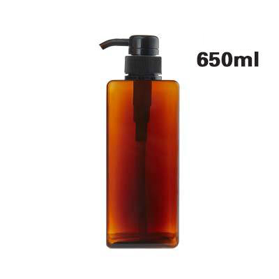 Trykk stil bærbar såpedispenser kjæledyr materiale bad flytende såpe flaske reise kosmetisk lotion beholdere flaske: Brun 650ml