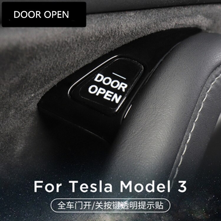 Model3 Car Door Open Exit Button Sticker Luminous Sticker for Tesla Model 3 Y Reminder Accessories Fluorescent Paste Model3