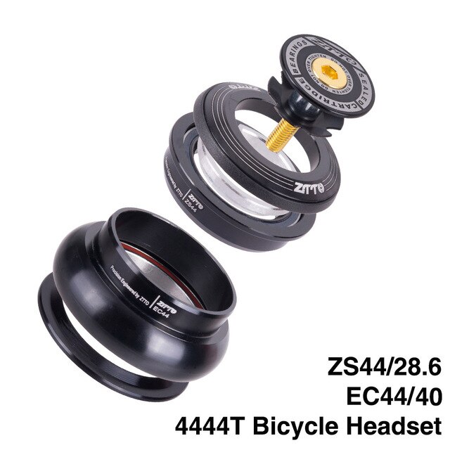 MTB Bike Road Bicycle Headset 44mm ZS44 CNC 1 1/8"-1 1/2" 1.5 Tapered Tube fork Internal Threadless EC44 Headset: Black
