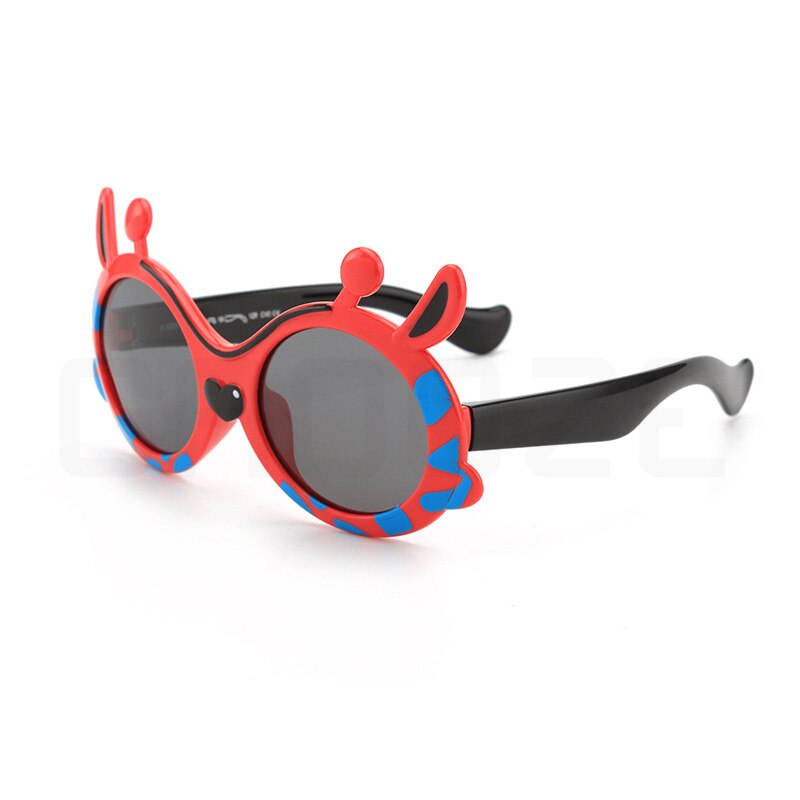 GAOOZE Children Polarized Sunglasses Luxury Polarizing Glasses Boys Girls Sunglasses Oval Giraffe Animal Glasses Oculos LXD261: Black Red Gray