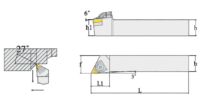 WTJNR2525M16 Nicecutt External Turning Tool Holder for TNMG insert Lathe Tool Holder