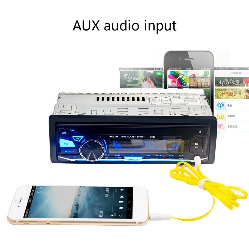 Bluetooth Car Stereo Radio, 7003 12V USB Input Receiver, Car MP3 Multimedia Player