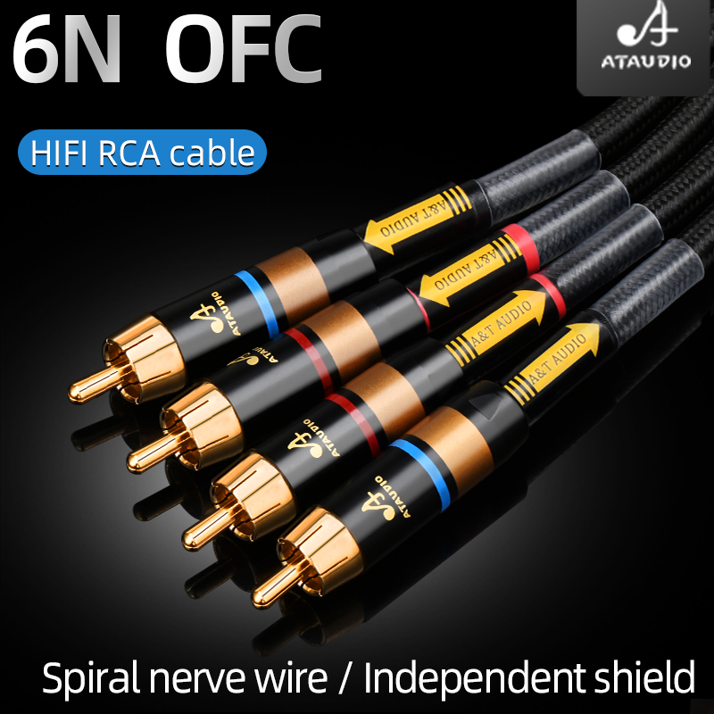 Jedna para kabli HIFI RCA HiFi główny rdzeń niezależne ekranowanie kabel audio rca do rca kabel audio 6N OFC