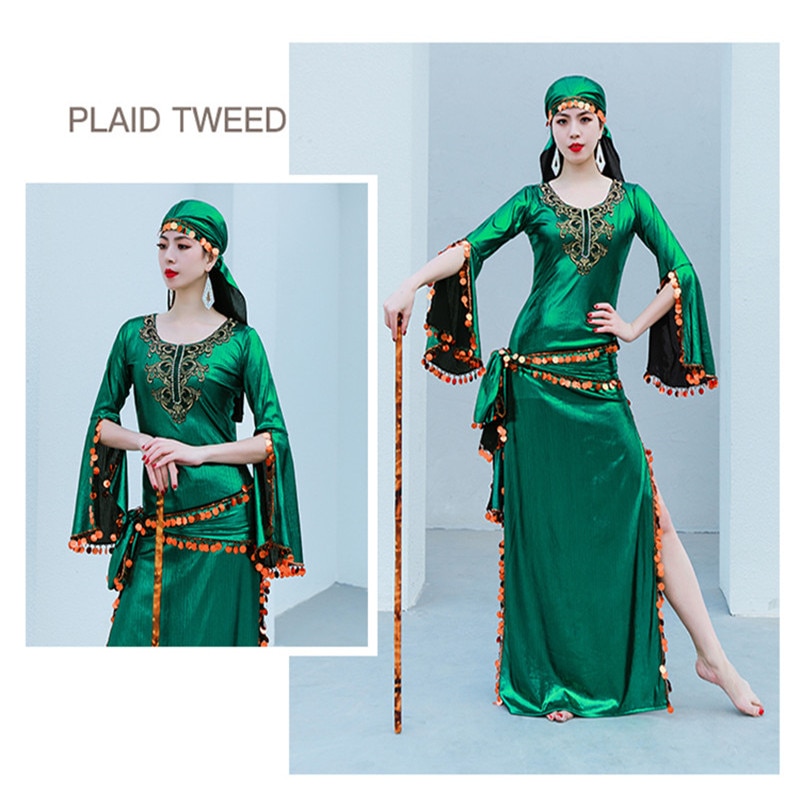 Egyptian Belly Dance Costume Sequin Saidi Dress Ba Grandado