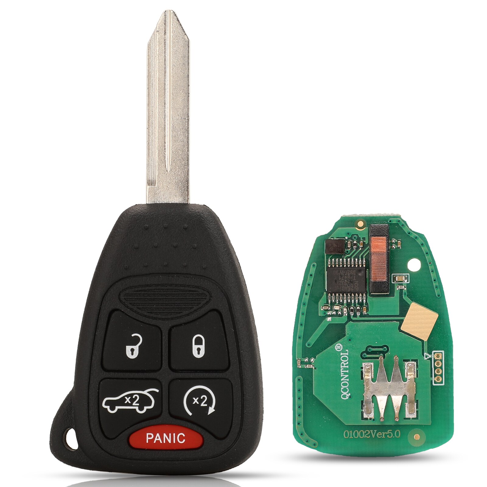 jingyuqin Remote Car key 315/433Mhz ID46 for Chrysler/JEEP/DODGE 300 200 Aspen Sebring Commander CE0888 OHT692713AA OHT692427AA: Yellow / 2 Buttons
