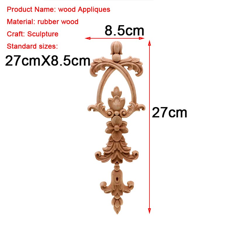 VZLX Ongeverfd Hout Eiken Golf Bloem Onlay Decal Hoek Applique voor Meubelen Decor Decoratieve Hout Gesneden Lange Applique