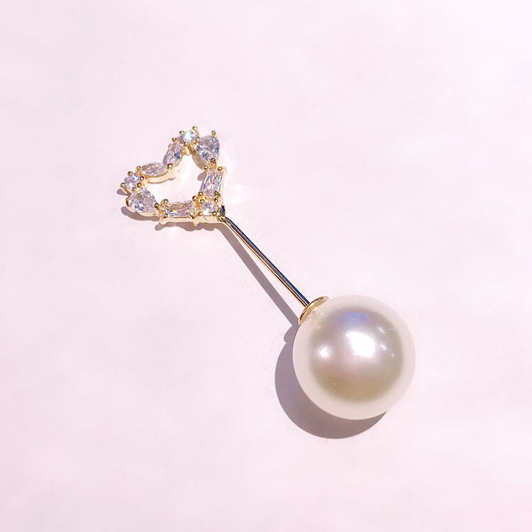 Big Beads Simulated Pearl Brooch Pin Dress Rhinestone Decoration Buckle Pin Jewelry Brooches For Men Women