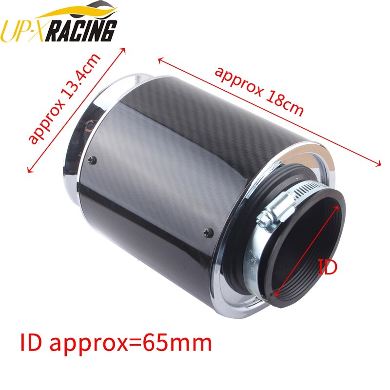 auto high Flow universal air Filter 60/65/70/75mm air Intake system carbon fiber filter mushroom head Cone Cold Air Intake