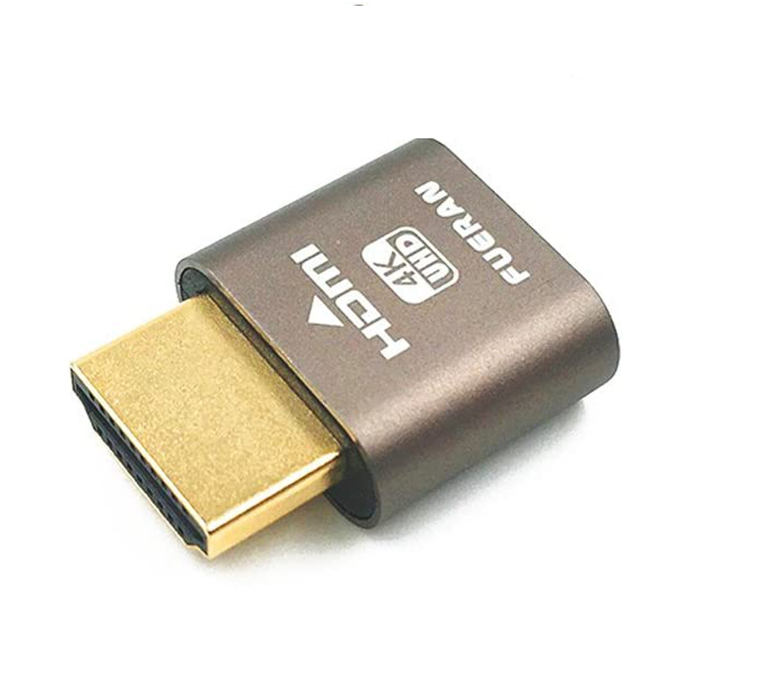 10PCS VGA Virtual Display Adapter HDMI-compatible DDC EDID dummy plug Headless Ghost Display Emulator Lock plate 1920x1080 @60Hz: grey