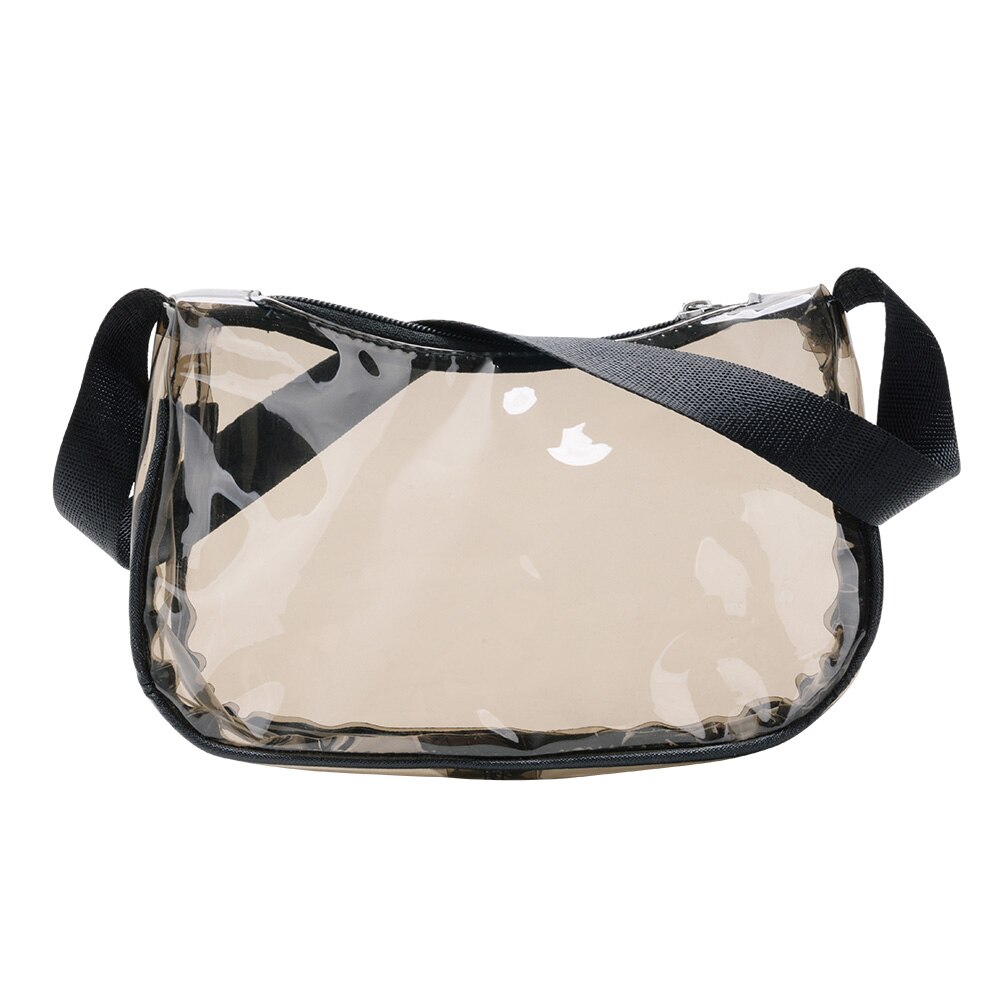 PVC transparent klar Frau Crossbody Taschen lässig Sommer Schulter Tasche Handtasche Gelee klein Telefon Taschen mit Karte Halter: Schwarz