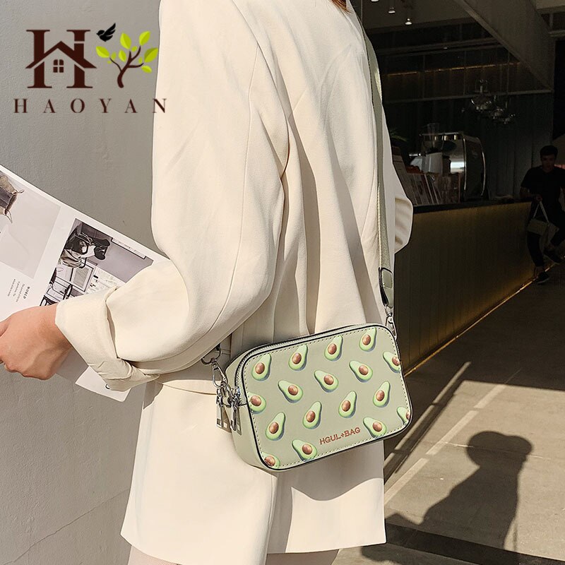 Fruitprint dames handtas kleine vierkante tas handtas model schoudertas meisjes messenger bag messenger bag