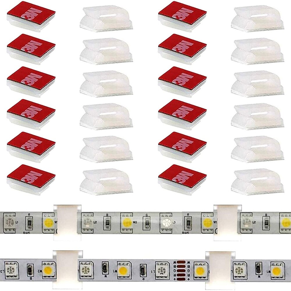 Zelfklevende Draad Bundel Houder Tie Mount Clip For10mm Breed Fix Led Strip Verlichting Connector Geschikt Led Strip Houder