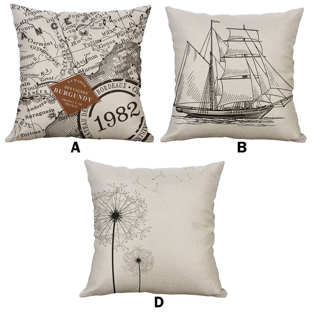 Kussen dierkleur hand Drawn olifant linnen sofa kussensloop voor Home