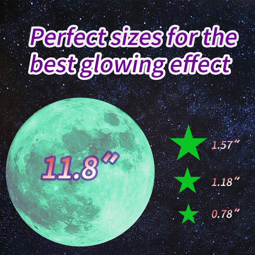 Luminous Moon Dots Stars Cartoon DIY Wall Stickers for Kids Room Bedroom Glow In The Dark Wall Sticker