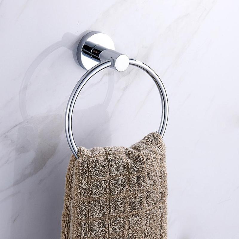 Edelstahl Runde Stil Wand Montiert Handtuch Ring Halter Hanger Badezimmer Wc Möbel Bad Hardware Handtuch Halter