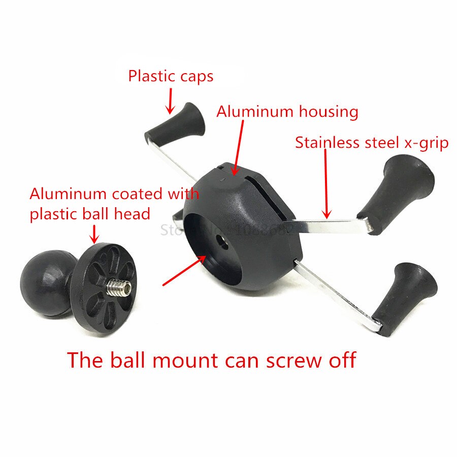 Jadkinsta Camera Ball Holder Mobile Phone Cradle Holder for Universal X-Grip Cellphone with 1 Inch Ball Mount