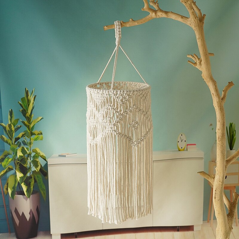 Breien Lampenkap Plafondlamp Schaduw Fitting, Boho Opknoping Hanglamp Voor Woonkamer, Slaapkamer En Badkamer