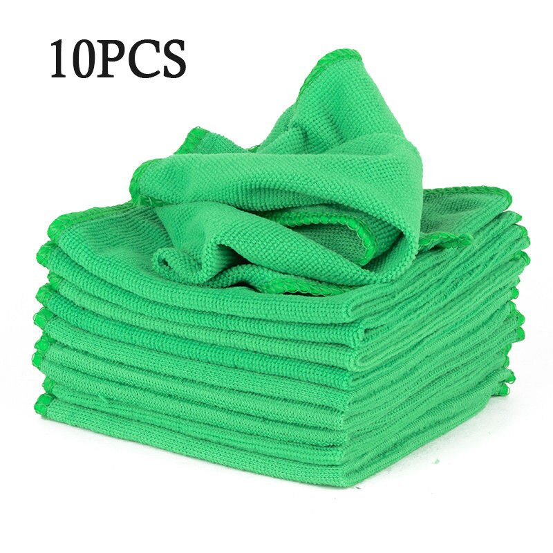 Car Cleaning Doek 10 Stuks Groen Microfiber Detail Zachte Doek Handdoek 1.8X11.8 Inch