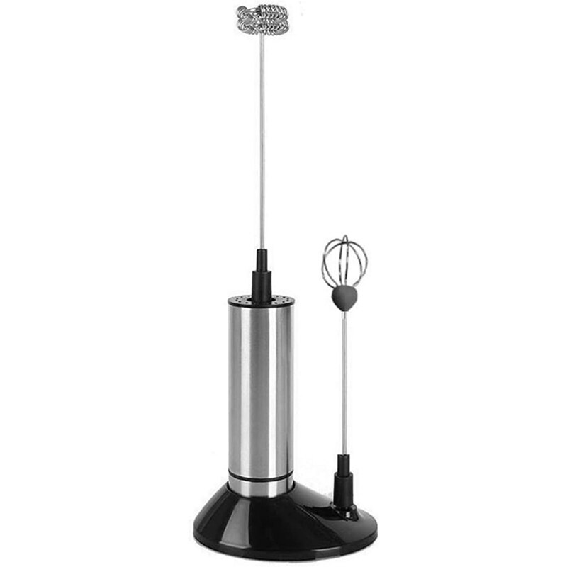 Electric Hand-Held Milk Frother Whisk Stainless Steel Mixing Machine Kitchen Household Operated Foam Maker for Coffee: Default Title