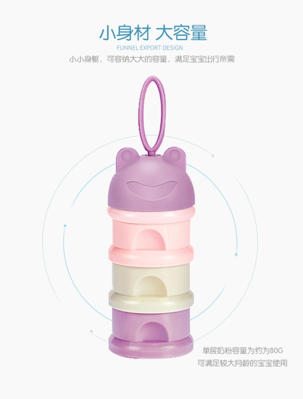 3 layer Frog Style Portable Baby Food Storage Box Essential Cereal Cartoon Baby Milk Powder Boxes Children's Sets