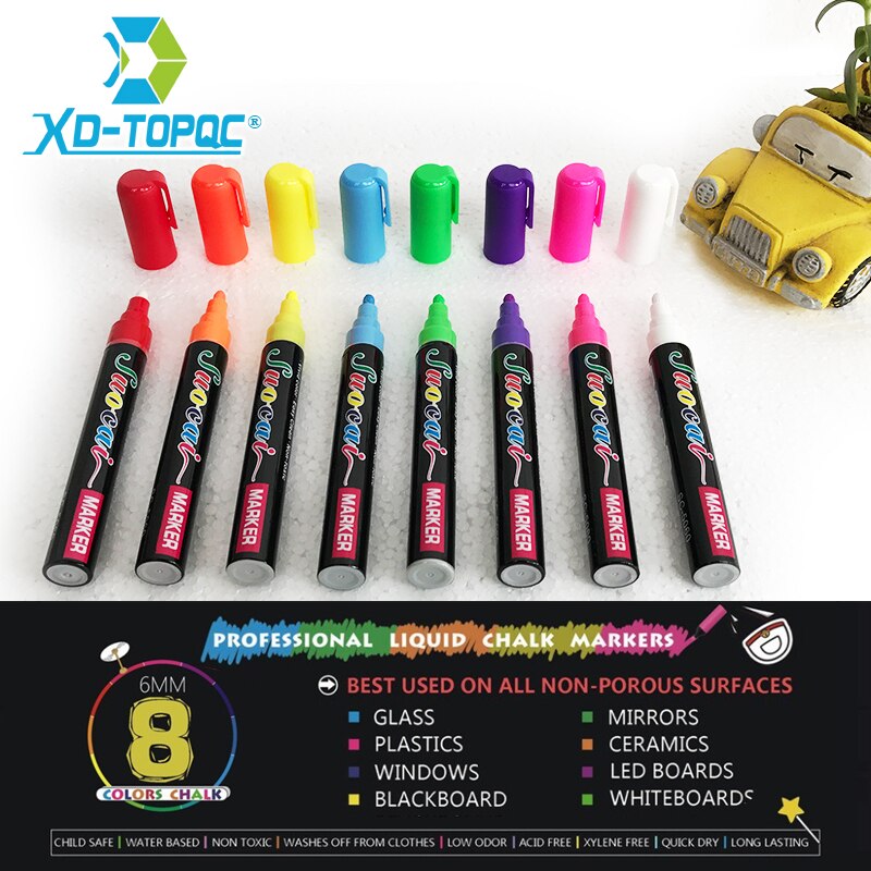 POSCA PC-5M permanente markeerstiften, medium bullet tip voor kunst en ambachten. Multi oppervlak gebruik op hout, metaal, papier, canvas, karton, glasstof, keramisch rotskiezelporselein, set van 8