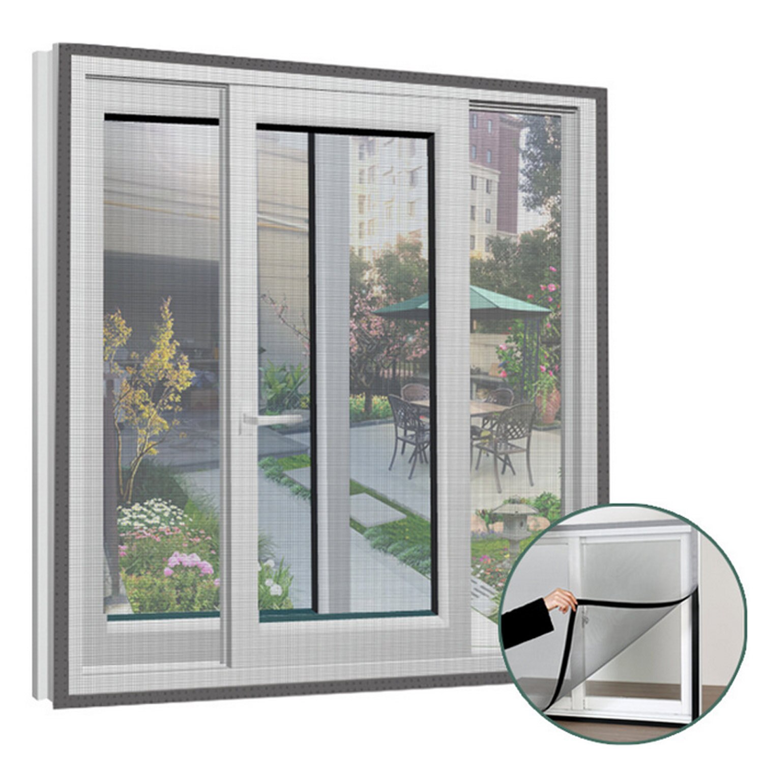 Anti Fly Mosquito Insect Venster Scherm Netto Gordijn Mesh Bug Netting Deur Voor Thuis Keuken Window Room Gordijn Protector: Gray / 100X150cm