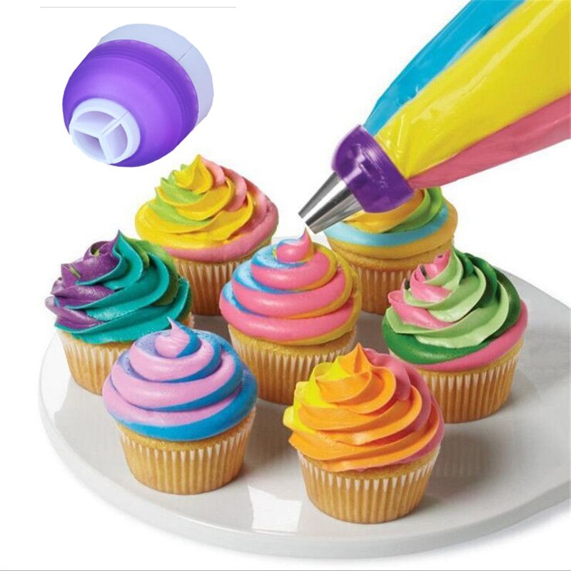 1 Pcs 3 Gaten Cake Decoratie Converter Mix 3 Kleuren Icing Piping Nozzle Converter Voor Cupcake Nozzle Converter