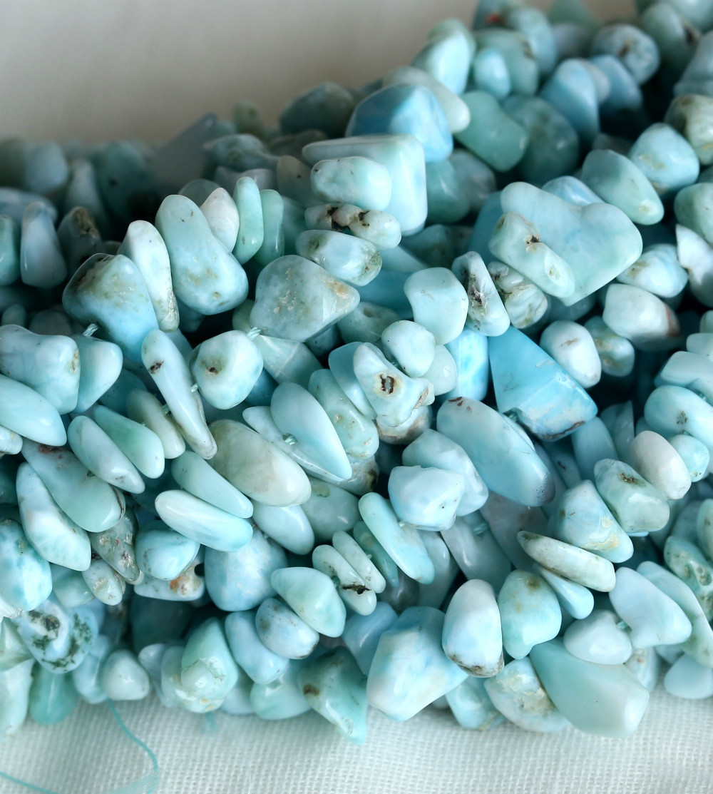 Natural Genuine Blue Larimar Nugget Chip Loose Beads Free Form 3-8mm Fit Jewelry Necklace Bracelets 15" 04143