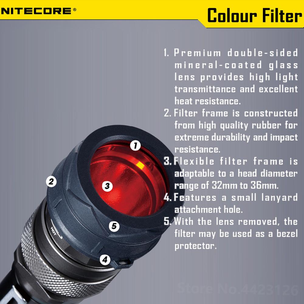 Nitecore RGB Lantern Filter Diffused Mineral Coated Glass Lens For The Flashlight With Head Of 34mm MT26 RRT-2 RRT21