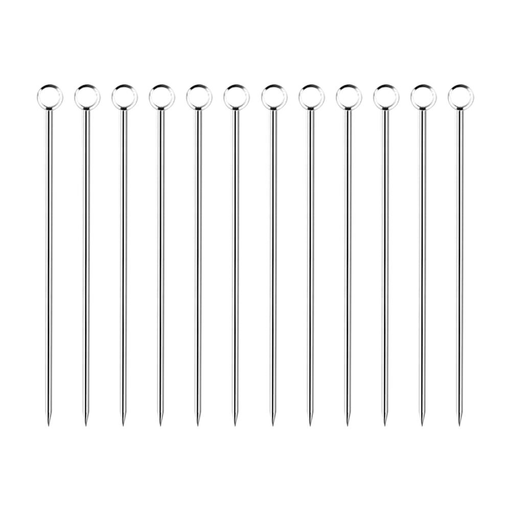 12 Stuks Rvs Cocktail Picks Fruit Dessert Sticks Tandenstokers Desserts Voedsel Cocktail Vork Stok Barman Gereedschap