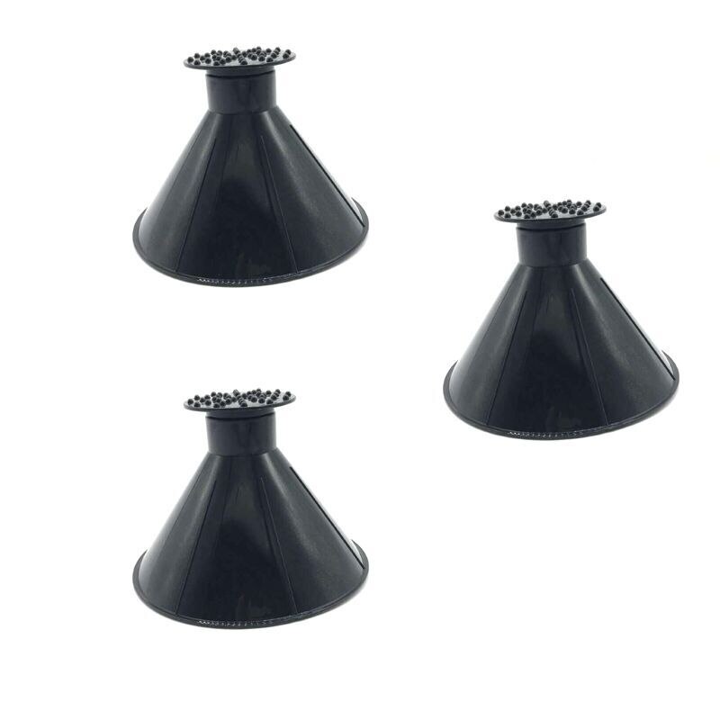 Ice Scraper Car Magic Window Windshield Snow shovels Car Shaped Funnel Snow Remover Deicer Cone Deicing Tool: 3pcs black