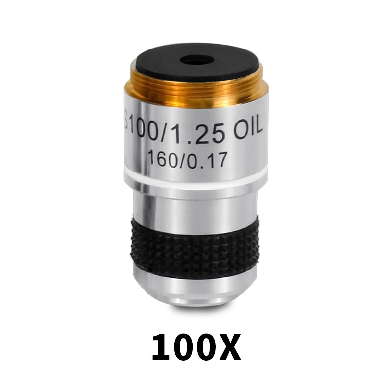 185 Achromatic Biological Microscope Objective Lens 4X 10X 20X 40X 60X 100X 1PC: 100X