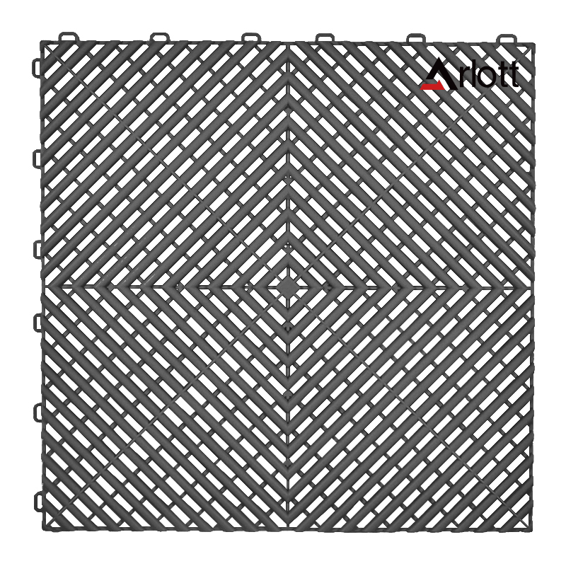 Plastic Modular Pp Pvc Floor Garage Slabs Interlocking Plastic Flooring Waterproof Floor Tiles: Light Grey