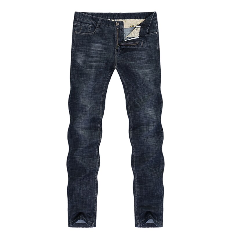 Jeans mænd forretning afslappet klassisk direkte lige sort ultratynd blød åndbar lang bukser forretningsmand herrer jeans: 31