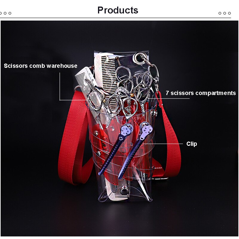 Brilljoy Lightweight Hairdressing Tool Bag pvcTransparent Cutting Scissor Barber Hair Scissor Bag Pouch Hairdressing Scissor Bag