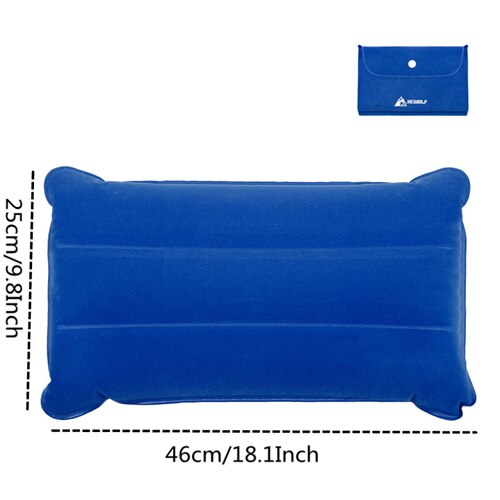 Vilead bärbar campingkudde 46*25 cm utomhus vandring resa uppblåsbar kudde plan strand sova ultralätt mjuk campingmatta: Blå kudde