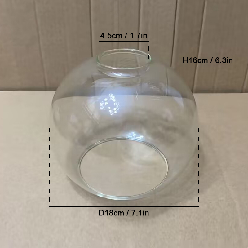 D 13Cm D 15Cm D 18Cm D 20Cm D 25Cm Met De Hand Geblazen Helder Glas Globe Lampenkap Vervangen Met 2 Uiteinden Opening Glazen Deksel Bal Lampshad: Blauw