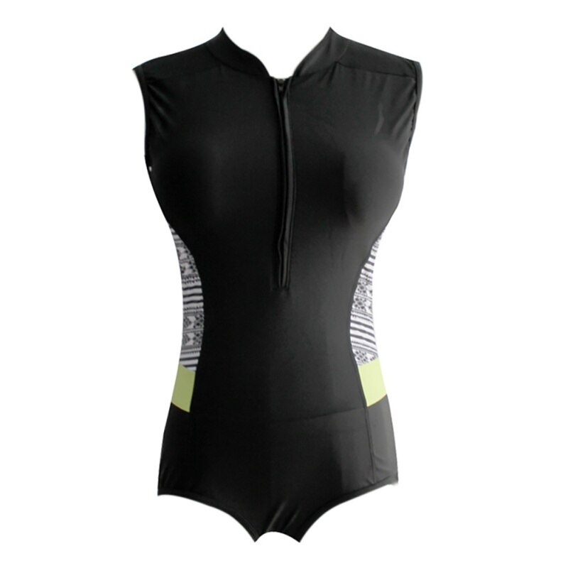 Bañador de una pieza con cremallera, traje de baño femenino de manga larga con costuras, estilo europeo, para deportes al aire libre, bañador de surf para mujer: A / S