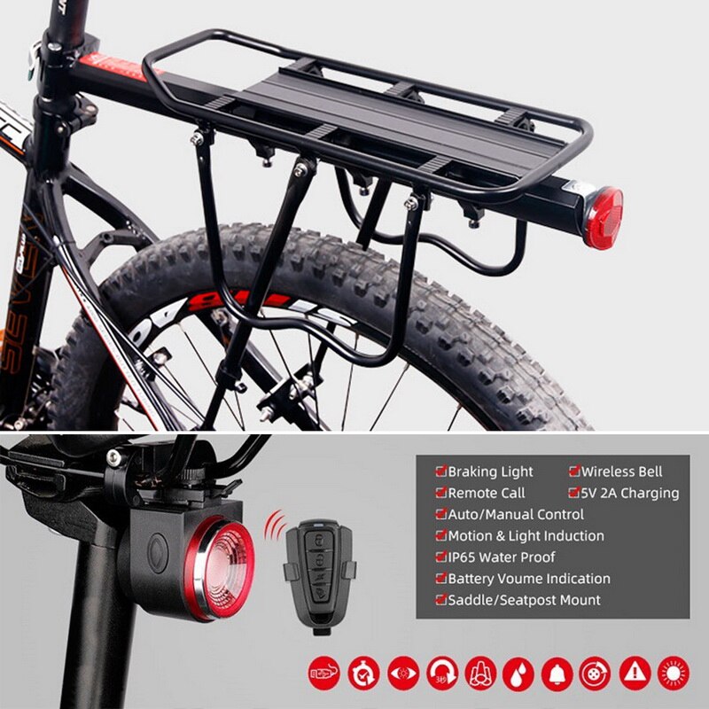 Cykelbagagebærer last bageste rack hylde cykelstolpe taskeholder holder til 20-29 tommer cykler med installationsværktøjer