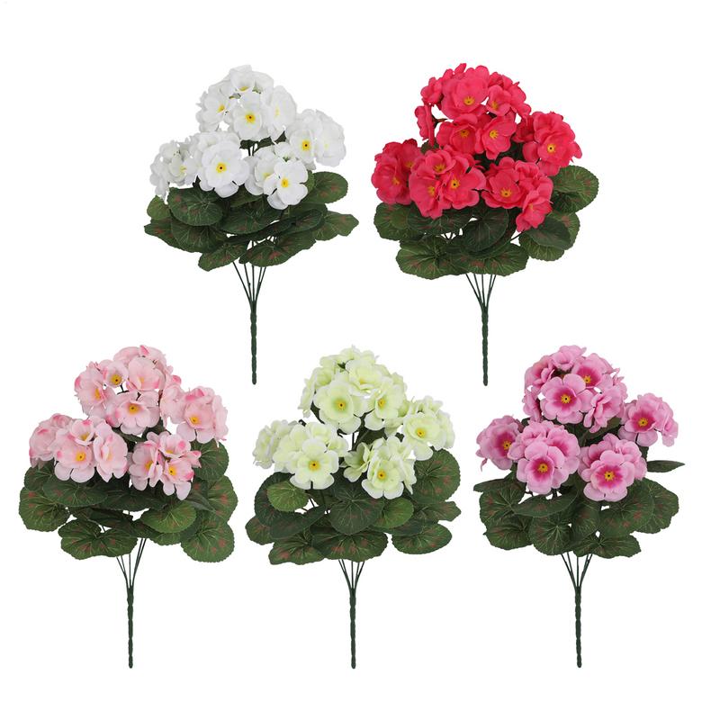 Artificial Flower Realistic Geranium Begonia Flower Wedding Bridal Bouquets Home Outdoor Garden Bonsai Decor Festival Garland