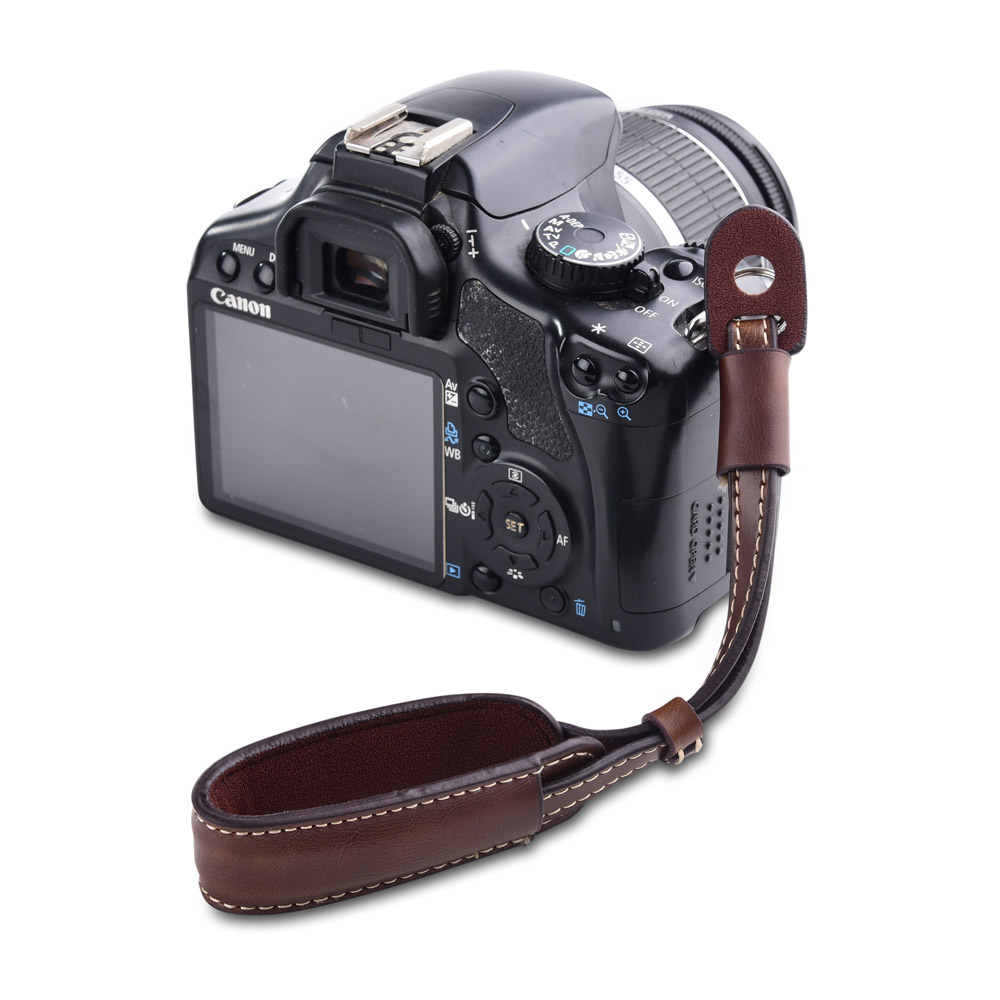 Pu Lederen Camera Wrist Hand Strap Double Layer Flexibele Grip Voor Sony A55 A57 A55V A56 A58 A37 A35 A33 a65 A68 A77 A99 Mark 2 3: Coffee