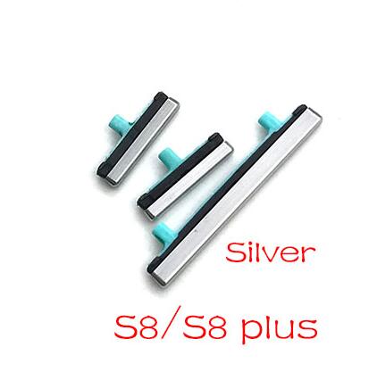Nowy przycisk głośności bocznej + przycisk włączania/wyłączania przycisku do Samsung Galaxy Note 8 S8 S9 S10 Plus części zamienne: S8 S8 plus Silver