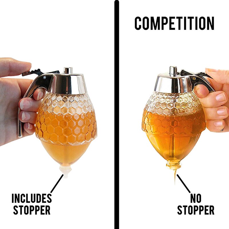 Honey Syrup Dispenser Glass Honey Squeeze Storage Grandado