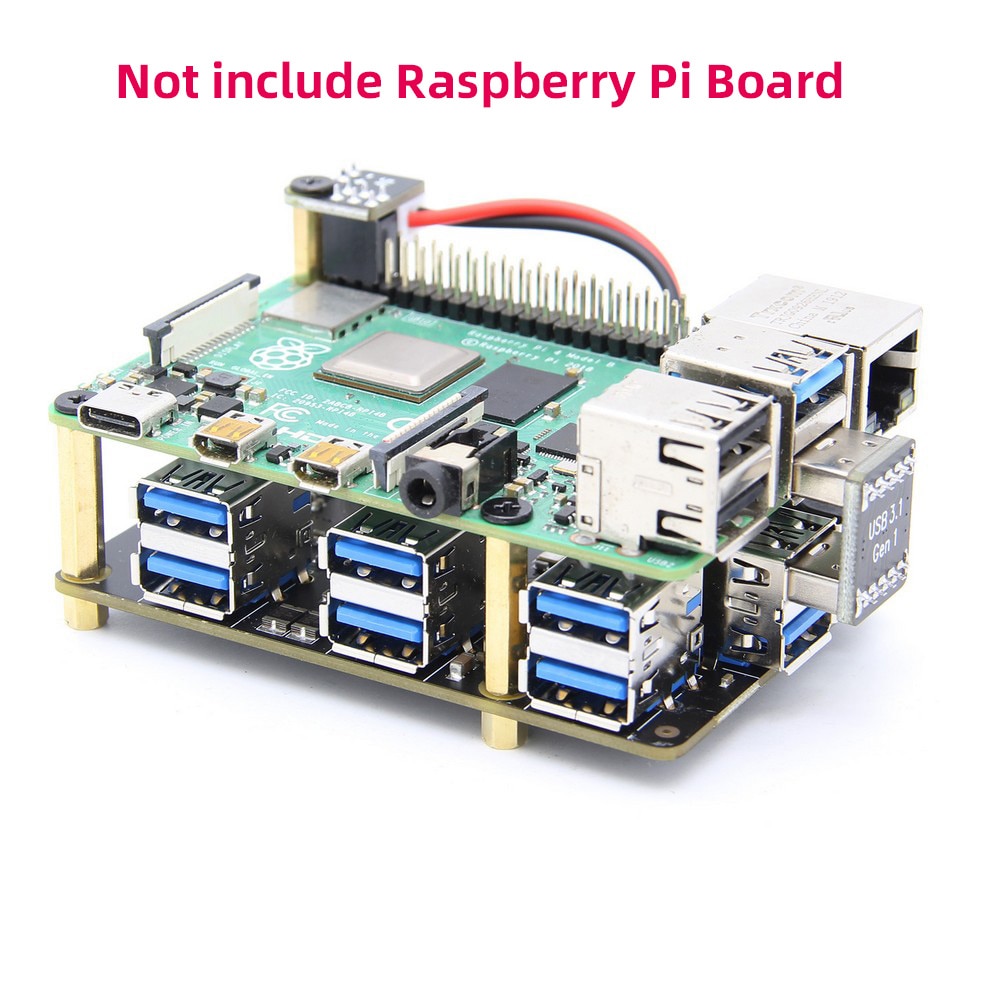 Raspberry Pi 4 Model B X180 7port stackable USB3.0 Hub for Raspberry
