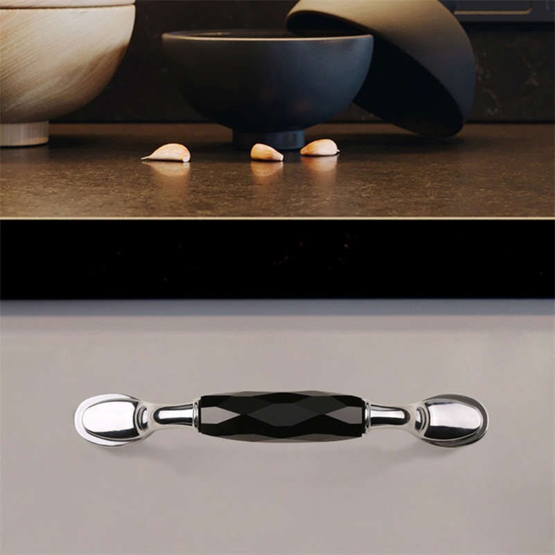 Amerykańnarty prosty styl klamka kryształowy uchwyt szafki gałka szuflady uchwyty